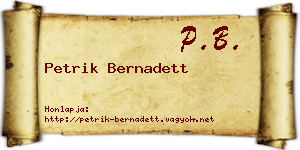 Petrik Bernadett névjegykártya